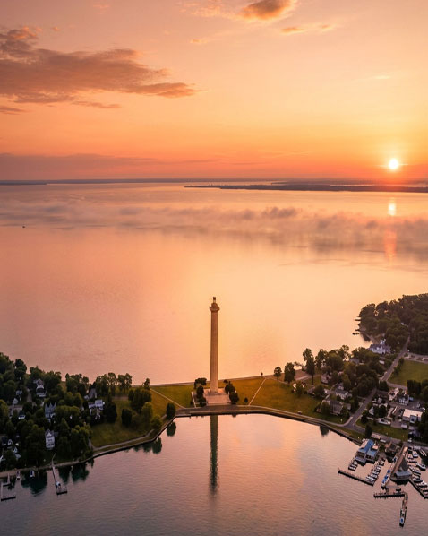 Perry's Victory Monument at sunrise